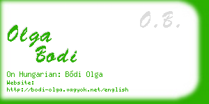 olga bodi business card